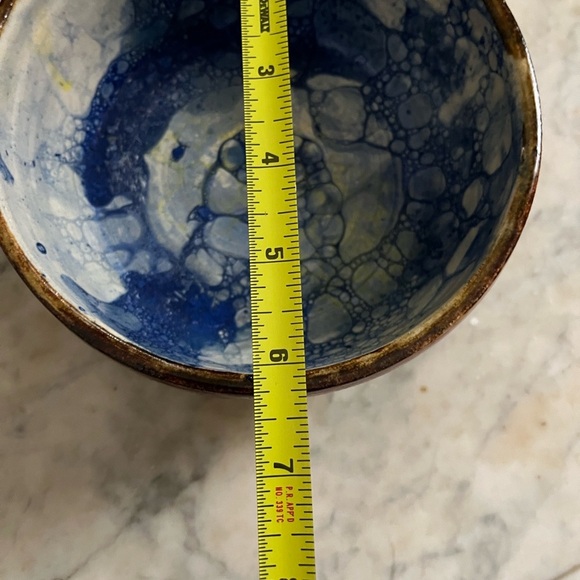 Lovely  mid century marbleized pottery bowl - Picture 4 of 5
